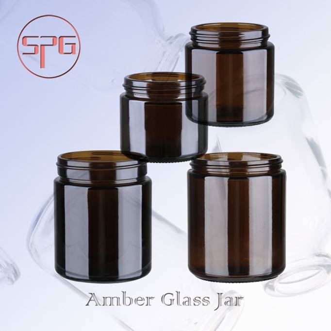 Amber Glass Cosmetic Jar